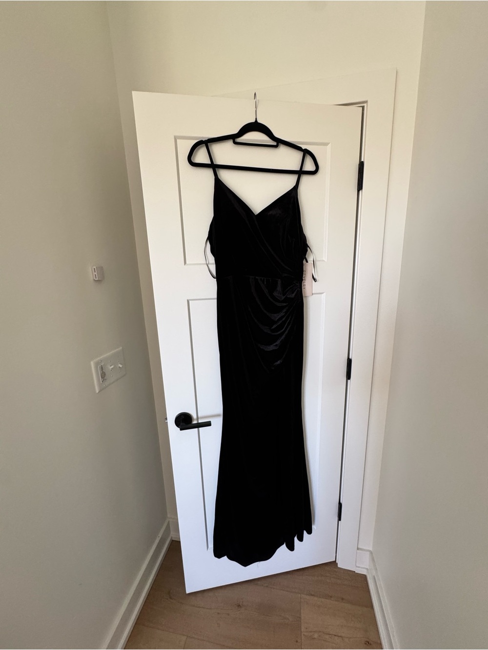 Revelry Black Velvet Maxi Slip Dress